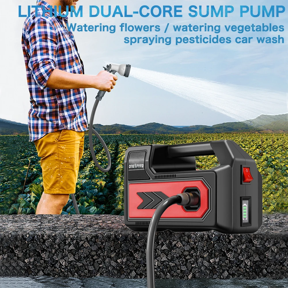 Portable Rechargeable Water Pump Electric Watering Machine Agricultural Irrigation Car Wash Home Vegetable Garden Tools Supplies