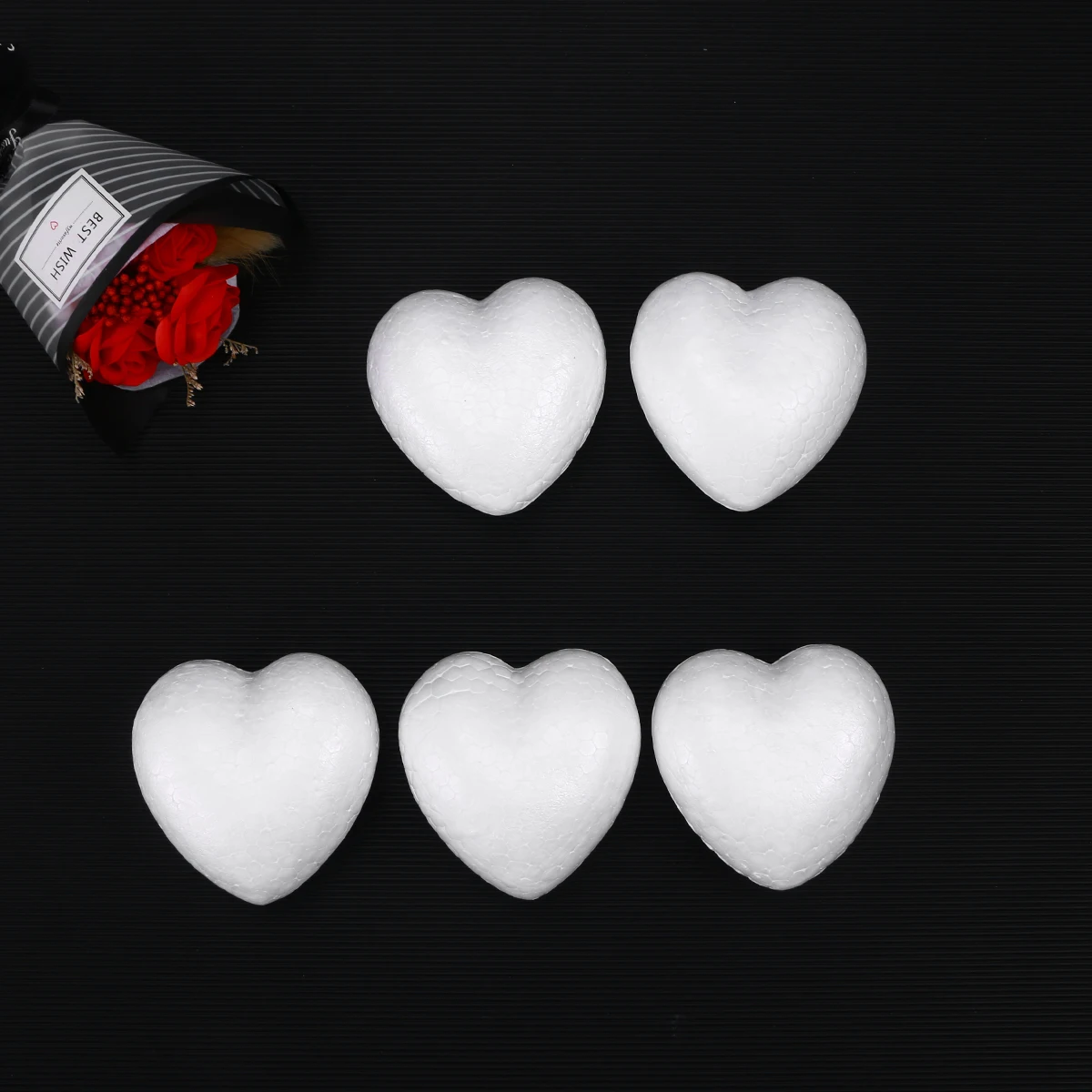

5pcs Heart-Shaped Foam Hearts White 8.5Cm Diy Craft Decor For Wedding Christmas Valentine'S Day Kids Art Projects Decoration