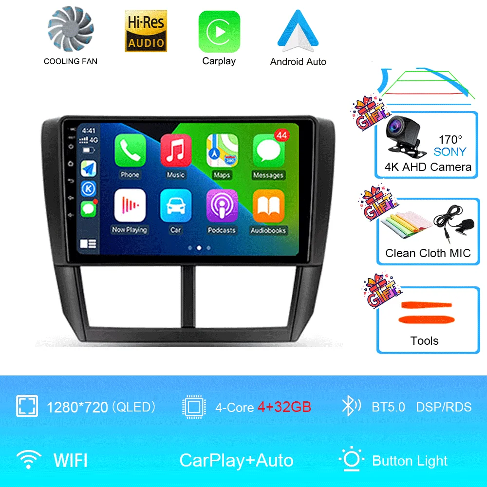 Auto radio Android 16 Carplay voor Subaru Forester 3 SH 2007-2013 voor Impreza GH GE 2 Din multimediaspeler 2 din head unit
