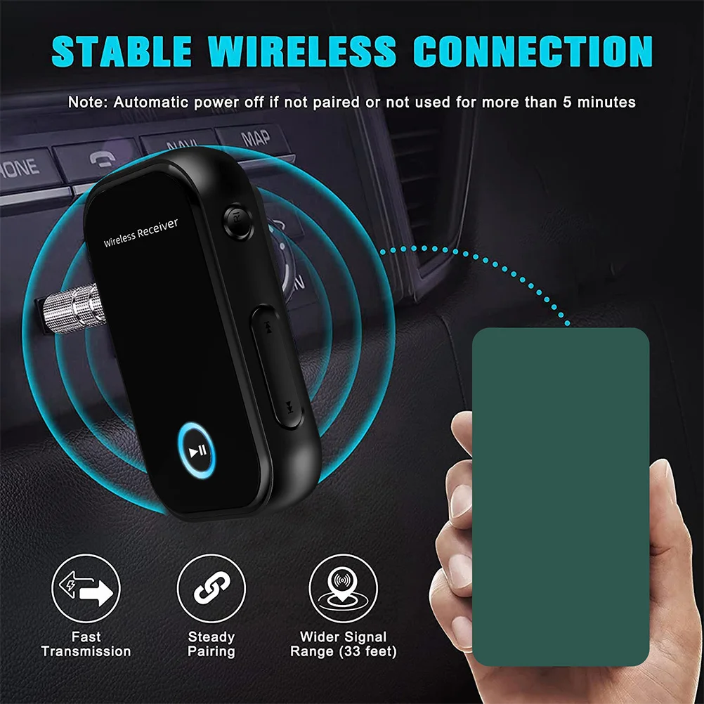 

Audio Receiver 5.0 Wireless Transmission Device Tiny Lightweight Design For Car Aux Adapter Plug Play Audio Receiver