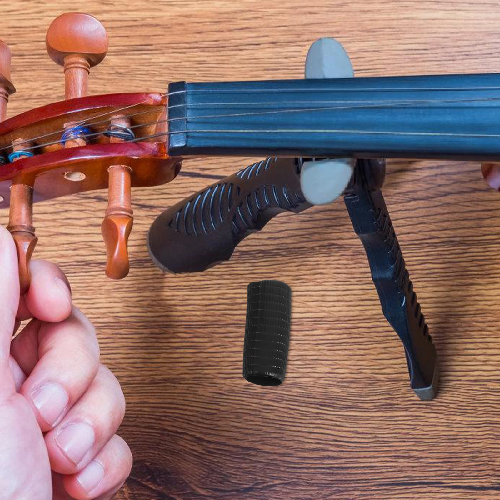 

4pcs Violin Bow Accessories Rubber Replacement Grip Black Kids Musical Instrument Small Space Storage Gift For Violinist