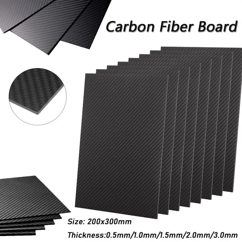 1pcs 200x300mm 3k Carbon Fiber Board Plate&Sheet Thickness 0.5/1.0/1.5/2.0/3.0mm Pure Carbon Composite Material