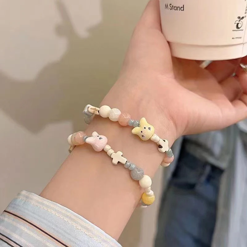 Drag Rabbit Ceramic Bracelet Cream Macaron Color Cartoon Cute Bracelet Age-reducing Bracelet