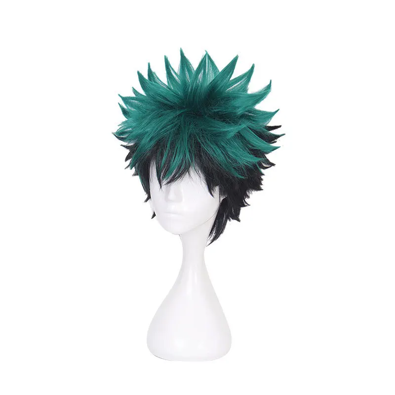 My Hero Academia Midoriya Izuku Cosplay Wig Black And Green Gradient Curly And Wavy Style