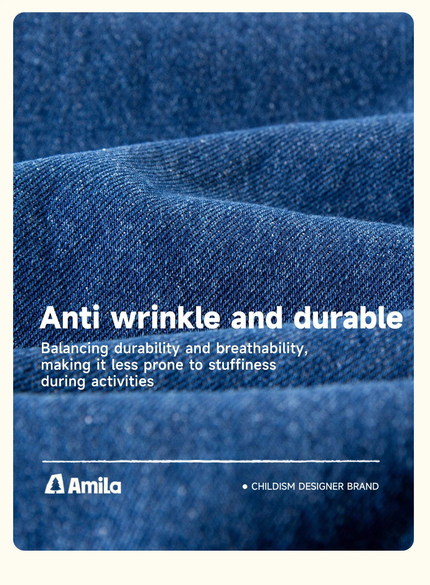 Amila 2026 Herbst Neue Kinder-Jeanshose mit Umschlagbündchen, Vintage-Waschung, gerolltem Saum, weitem Bein, weich, vielseitig für den Alltag – Detail 3