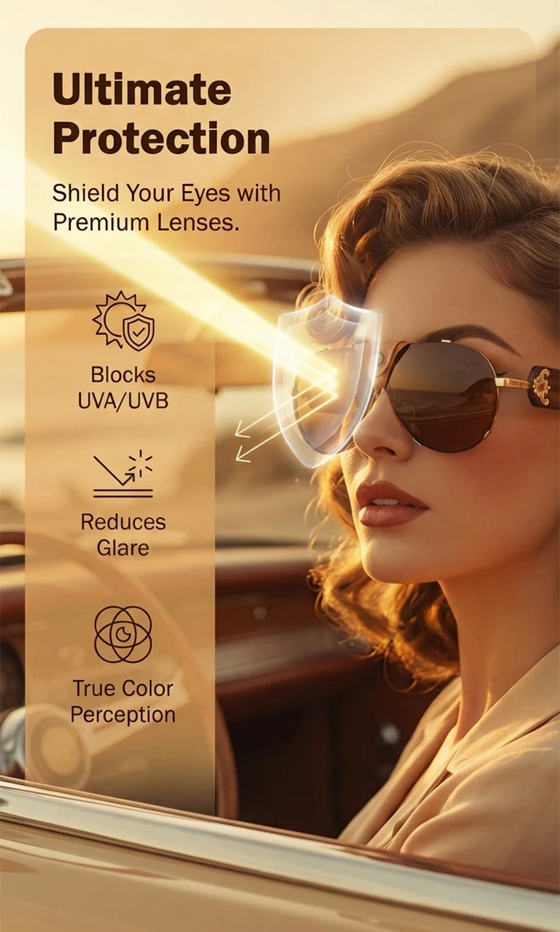 Steampunk Übergroße Vintage Piloten-Sonnenbrille für Damen 2026 Luxusmarke Ovale Shield-Brille Schutzbrille Fahrerbrille aus Leder – Detail 8