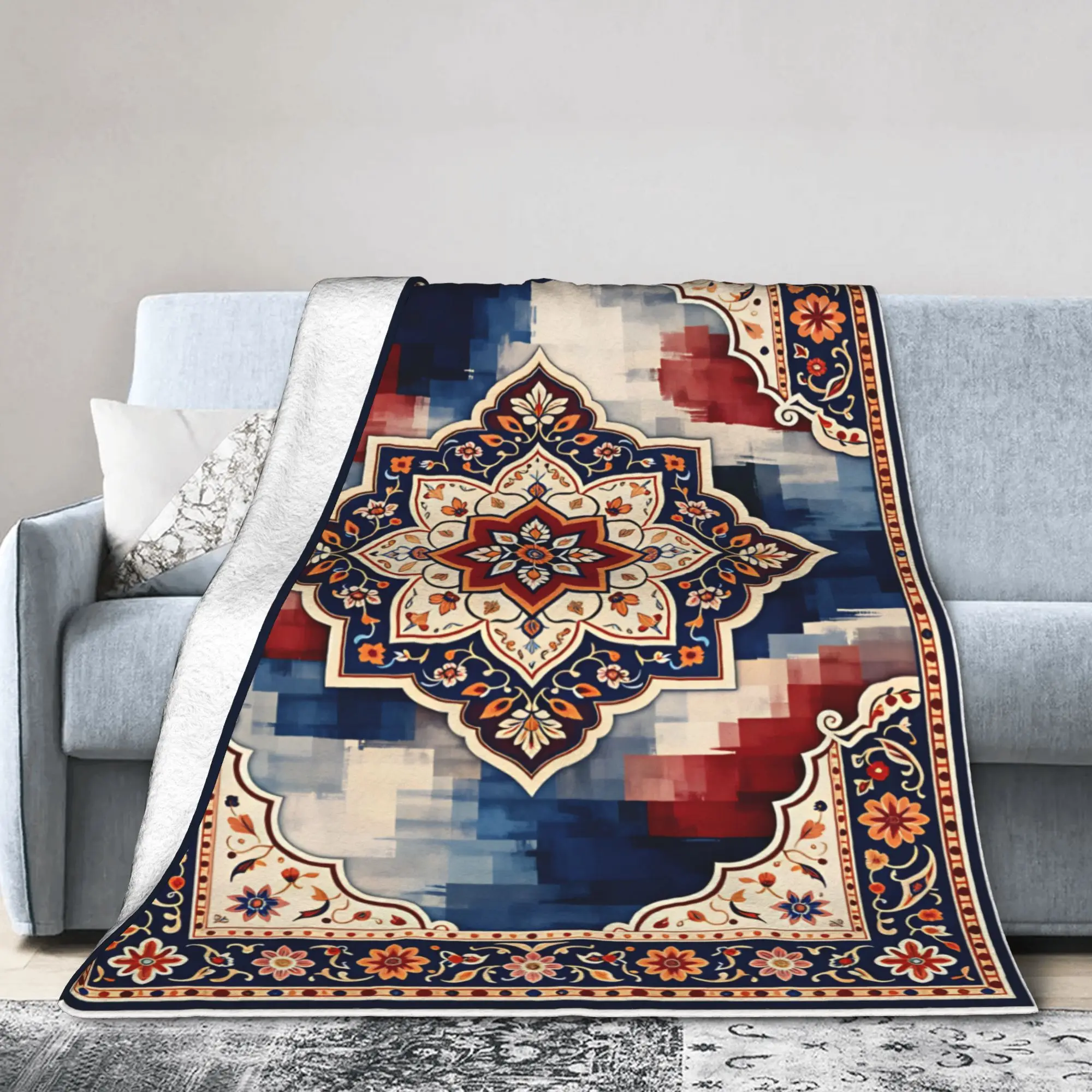 Comfortable Bedding Throws Travel Office Persian Star Medallion Rug Blankets Flannel Bedspread For Couch Chair Sofa Bed Cover