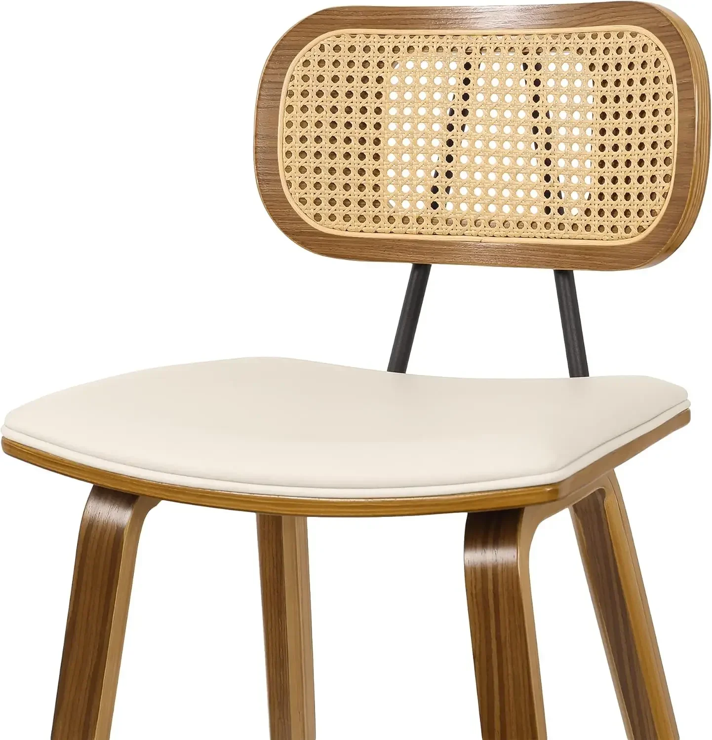 Counter-Ensemble de tabourets de cuisine en bois de 26 ", tabouret de bar en cuir PU, piste de comptoir moderne du milieu du siècle