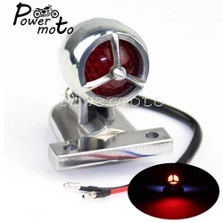 Motorcycle Rear Taillight Tail Light LED Brake Stop Lamp W/ Licesne Plate Light For Chopper Cafe Racer Bobber Scrambler Custom
