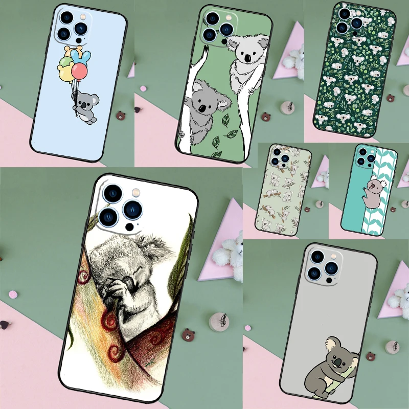 

Cartoon Painting Animal Koala Case For iPhone 17 Air 16 15 14 13 11 12 Pro Max Plus 12 13 Mini 16e 17 Pro Max Back Cover