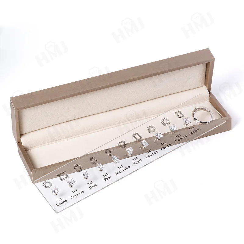HMJ Jewelry Tools Caliper Diamond Carat Size Shape Customize Comparison Magnetic Ring Gem Base 10 Cuts 0.5-6CT for Jewelry Store