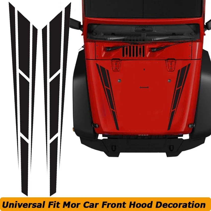 

Universal For Ford F-150 Ranger T6 T7 T8 Jeep Nissan 2PCS Front Hood Graphic Decals Racing Sport Stripe Sticker Car Accessories