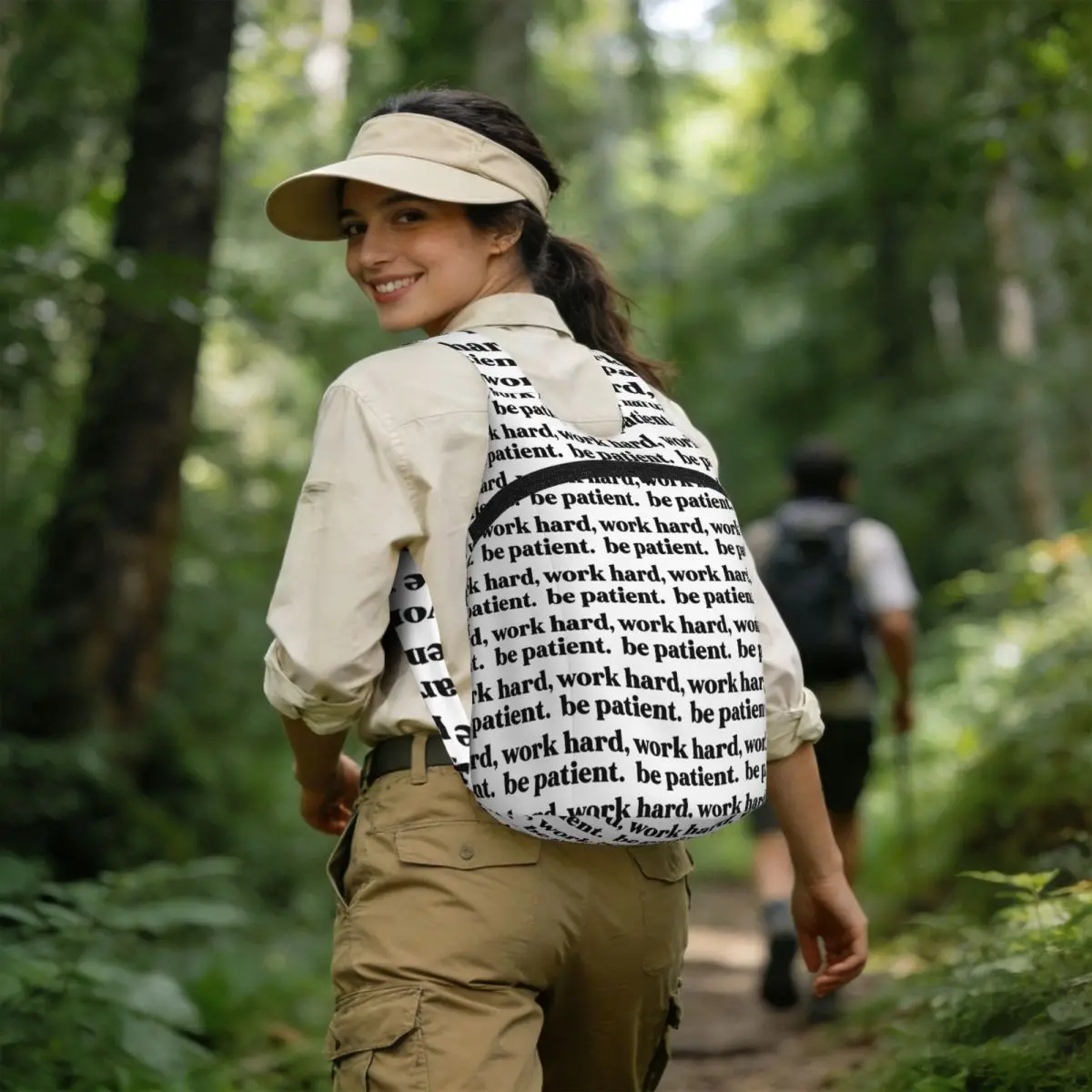 

Work Hard, Be Patient Student Backpack School Bag Hiking Travel Daypack for Boys Girls Storage Bookbag Shoulder Bags