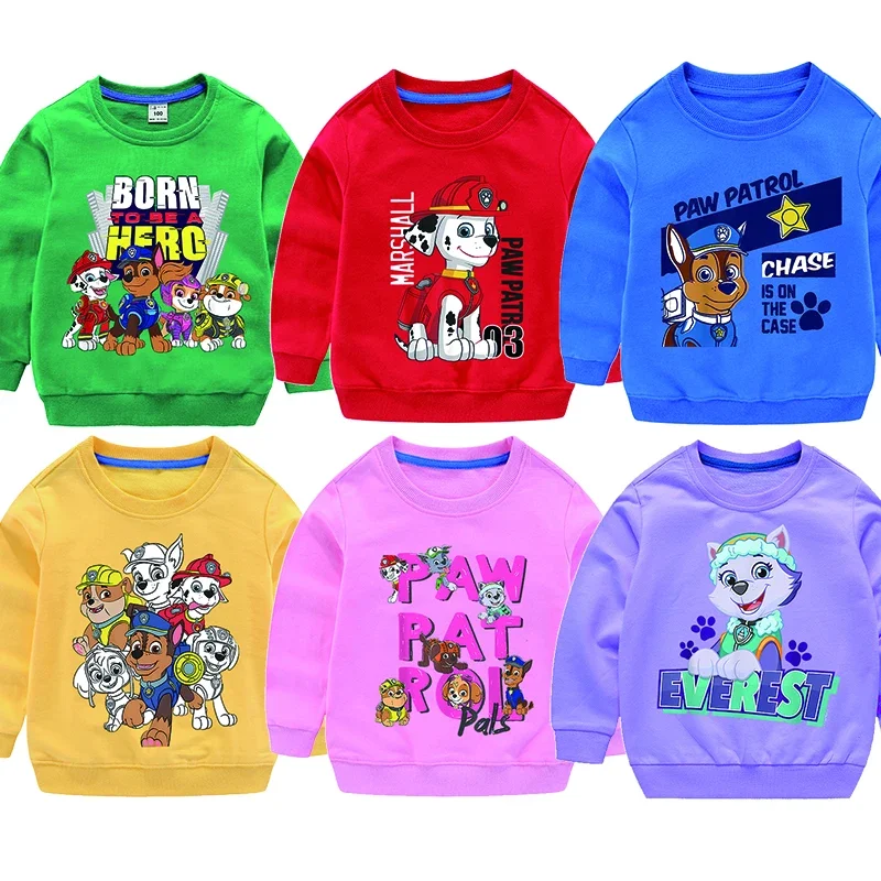 

PAW Patrol Baby Tops Anime Figure Chase Skye Marshall Everest Children's Basic Shirts Cotton Soft Kawaii Boys Girls Kids Clothes