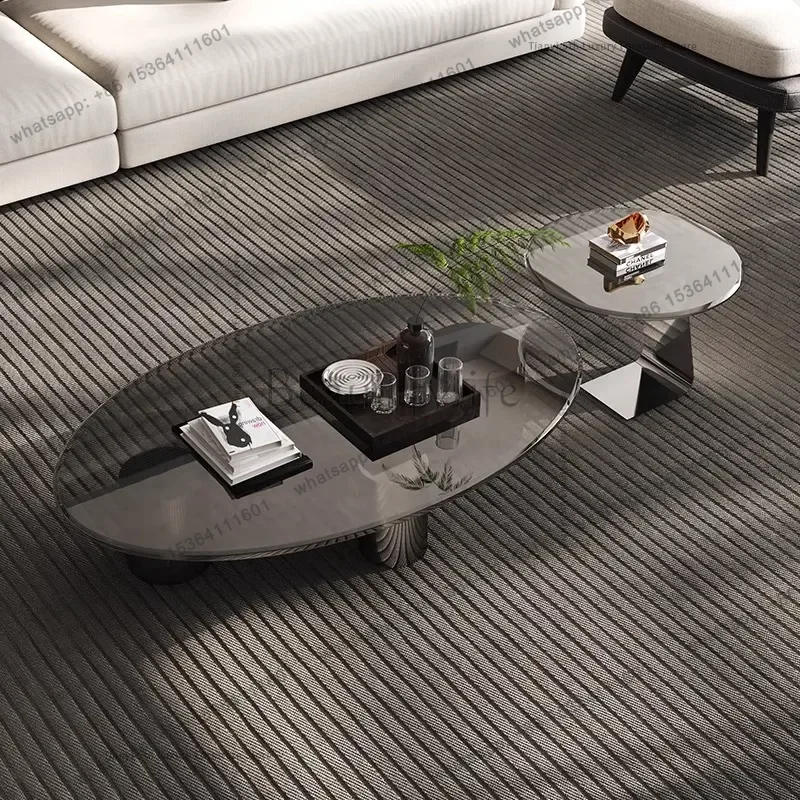 LSItalian Minimalism Coffee Tables Modern Simple Tempered Glass Center Low Table Designers Originality Furniture Couchtisch FYCT