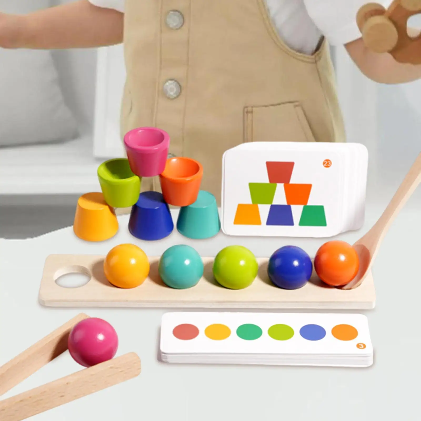 

Шарики в чашках, сортировщик игрушек, деревянная настольная игра с игрушками для тренировки двигателя, логическое мышление, развивающие игрушки