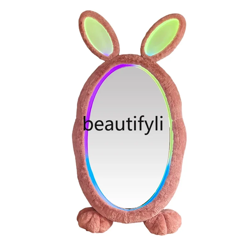 Full body floor mirror clothing store luminous full-length mirror bedroom makeup led mirror light