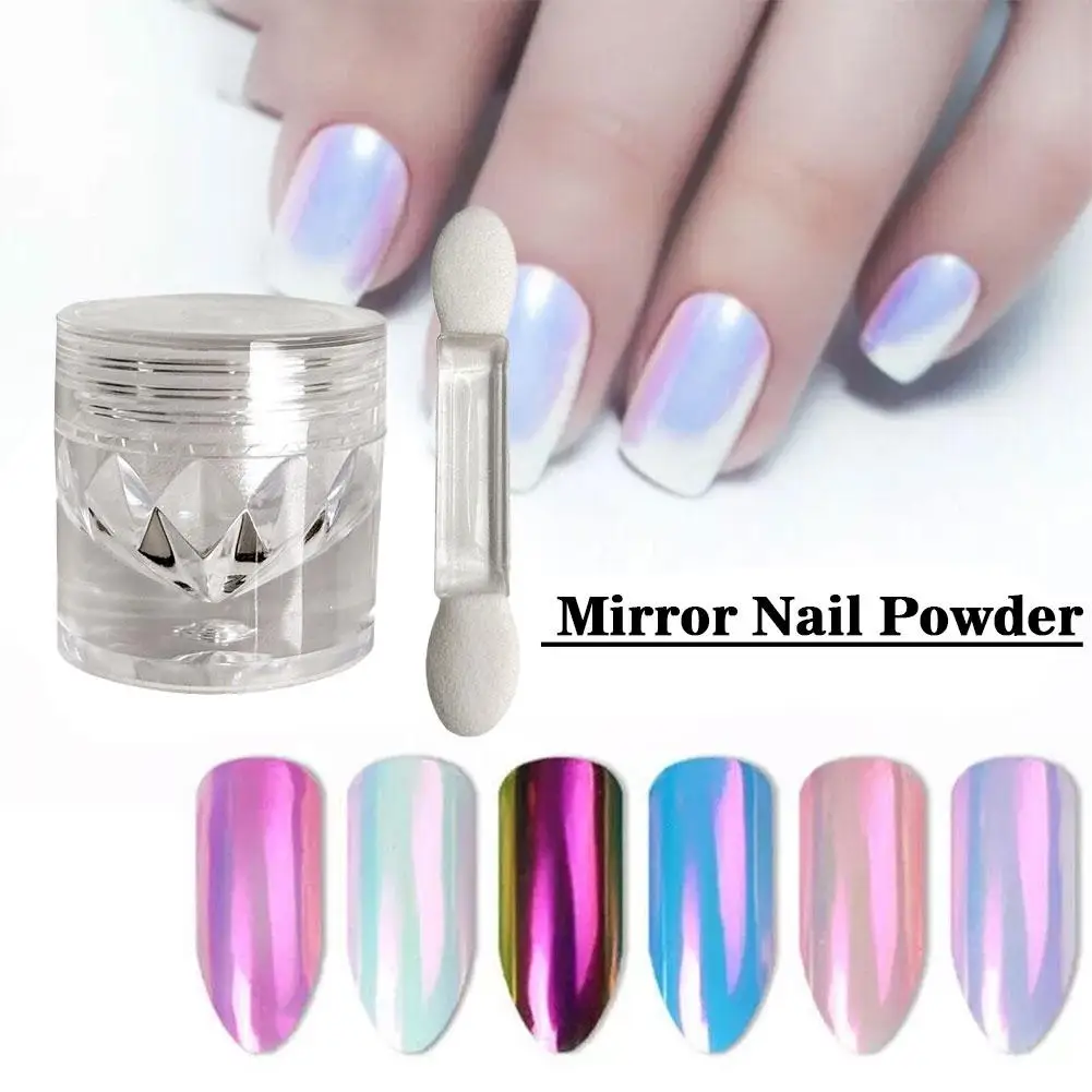 1PCS Mirror Nail Powder Ice Penetrating Crystal Powder Coating Pigment Supplies Decoration Manicure C6F3