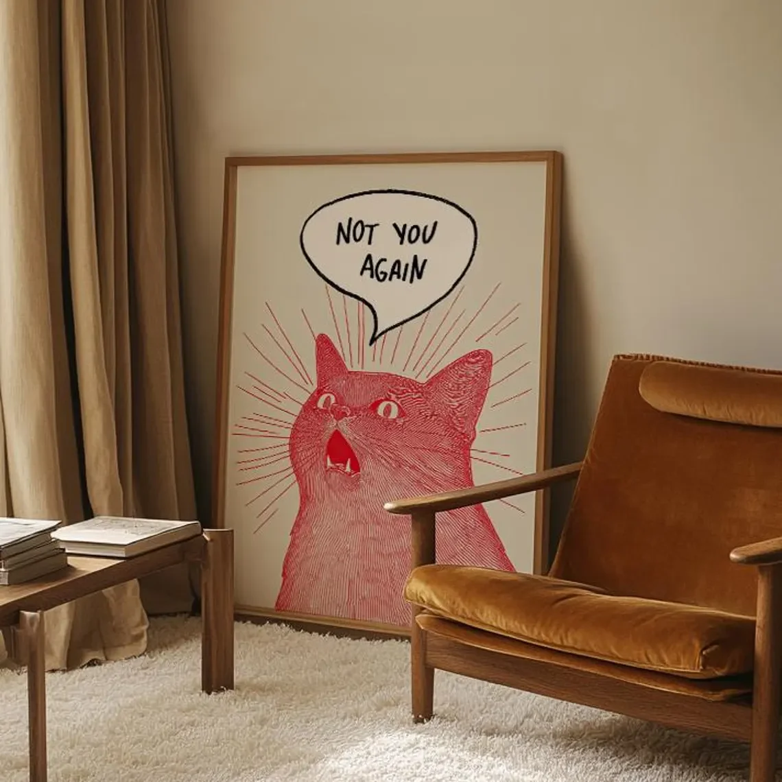 Not You Again 고양이 포스터, 재미있는 만화 - Home Decor Cat 리뷰 및 가격