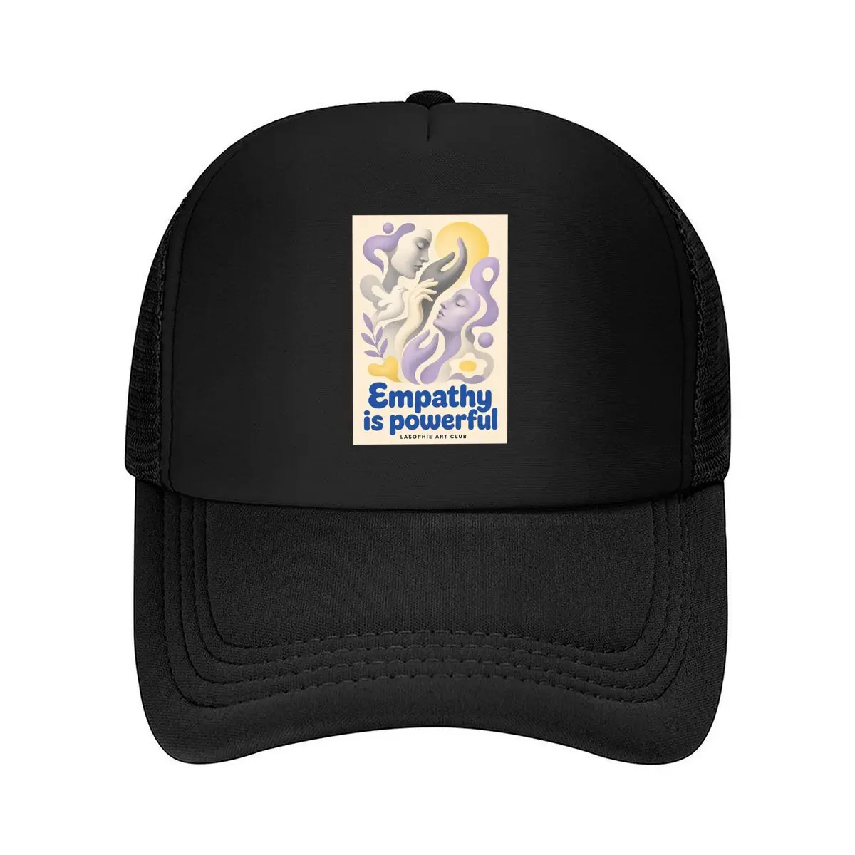Casquette de baseball en maille avec motif artistique abstrait « Empathy Is Powerful » pour femmes, unisexe, style plage, hip-hop