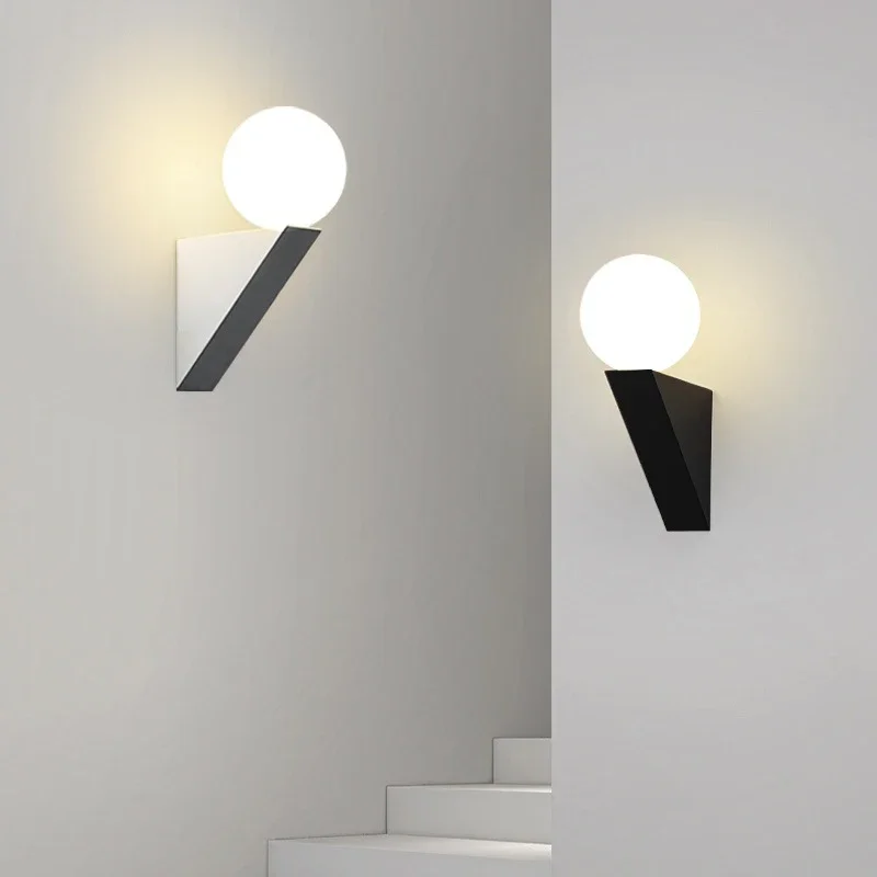 luzes led de parede com lampada g9 bola de vidro interior wall sconce preto e branco apto para sala de estar corredor casa beroom 01