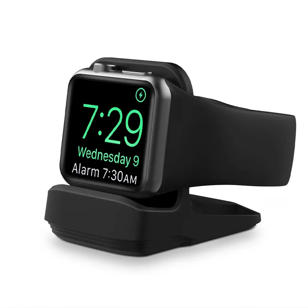 Silicone Charging Stand for Apple Watch Series 9 8 7 6 5 4 3 SE 2 Watch Charging Seat for iWatch 45mm 41mm 44mm 40mm 42mm 38mm