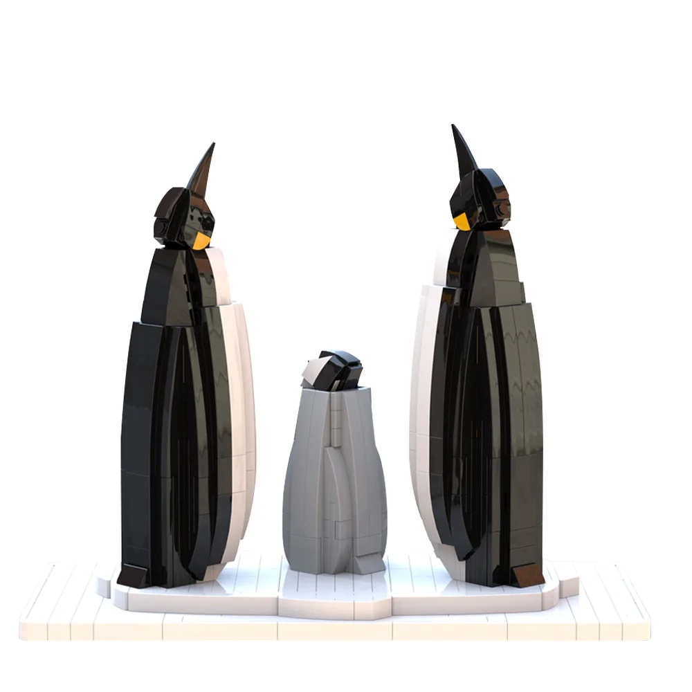 Gobricks MOC Penguins Family Building Blocks Model Creativity Animal Antarctic Penguins Bricks diy Assembled Toy Children Gift