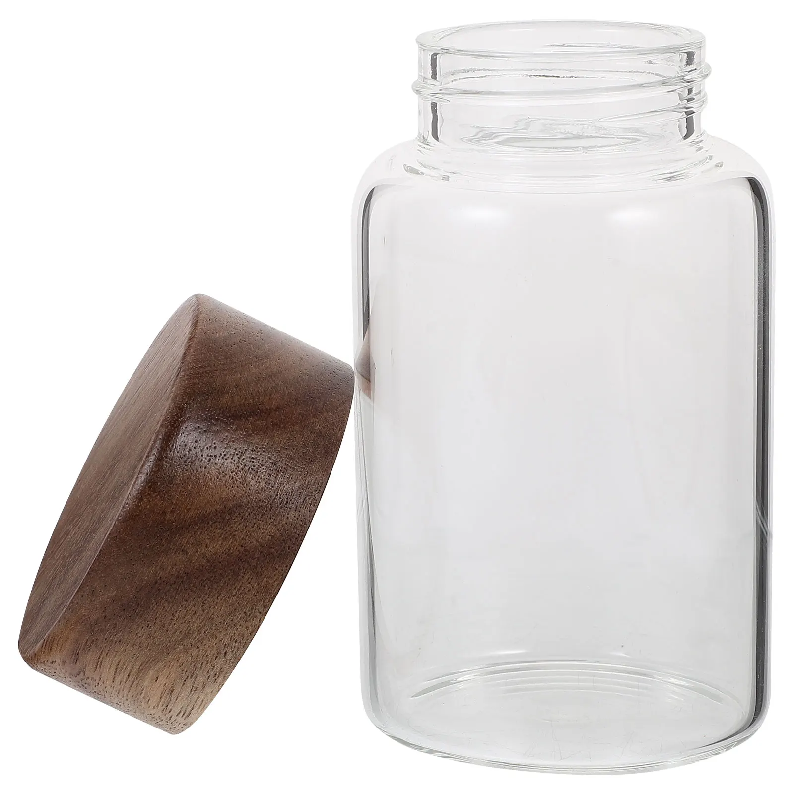 

Glass Storage Jar Clear Airtight Food Container For Kitchen Coffee Tea Beans Dry Goods Glass Canisters Wide Mouth Silicone