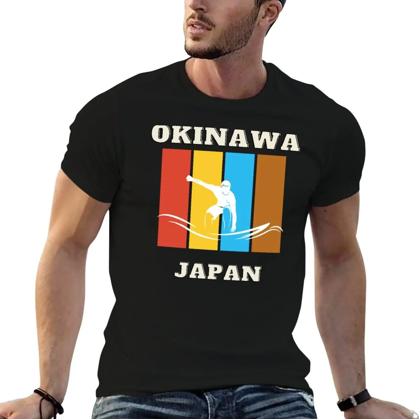 

Okinawa Design T Shirt - Surf Japan Summer Retro T-Shirt fashion shirts blue archive t shirt for men