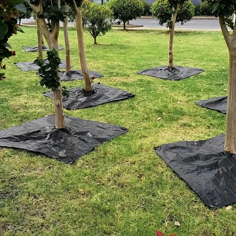10 Pieces Black Weed Barrier Fabric, Water Permeable Breathable Grass Mulch for Garden Beds, Orchards and Landscaping, Garden We