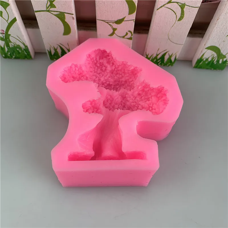 3D Small Tree Bonsai Shape Silicone Cake Decoration Tool DIY Resin Clay Chocolate Dessert Decoration Mold