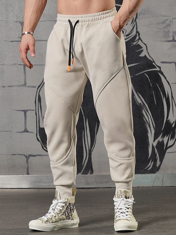 

Модные мужские повседневные спортивные брюки на флисовой подкладке, свободного кроя, для осени и зимы, для тренировок и бега, американские свободные леггинсы