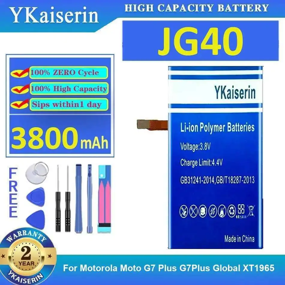 JG40 Good Low-Temperature Performance For Motorola Moto G7 Plus G7Plus Global XT1965 3800mAh Mobile Phone Battery