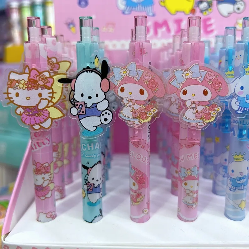 Imagem -04 - Sanrio Olá Kitty Gel Pen Kuromi Melody Desenhos Animados Patch Canetas Papelaria Kawaii Estudante Escrever Ferramenta Escritório da Escola Presente Novo 24 Pcs 48 Pcs