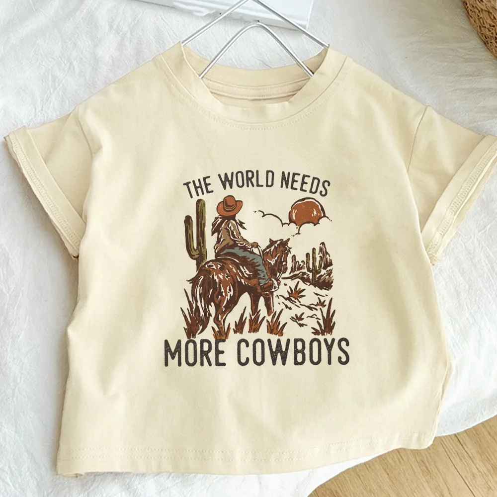 Wilder Than The West Printed Kids Shirt Retro Tee Child T-shirt Child Short Sleeve Shirts Tops Boys Girls Summer Outfit Clothes