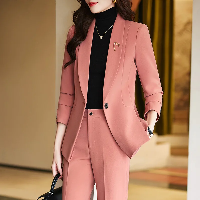 

Autumn Winter Ladies Office Blazers Femininos for Women Formal OL Styles Business Work Wear Pantsuits Professional Trousers Set