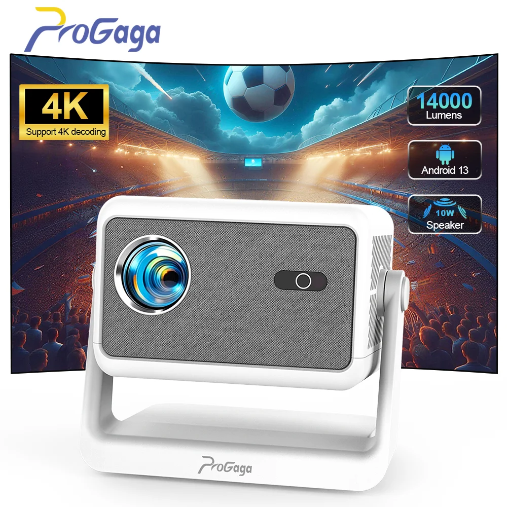 PROGAGA 1080P PG370 MAX Full HD Projektor 4K Android WLAN BT 14000 Lumen Beamer Smart Home Theater Tragbarer Videoprojektor