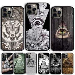 Illuminati Eye Occult Pyramid Phone Case for iPhone 17 Air 16 16e 15 Plus for Apple 13 11 12 14 Pro Max Cover fundas
