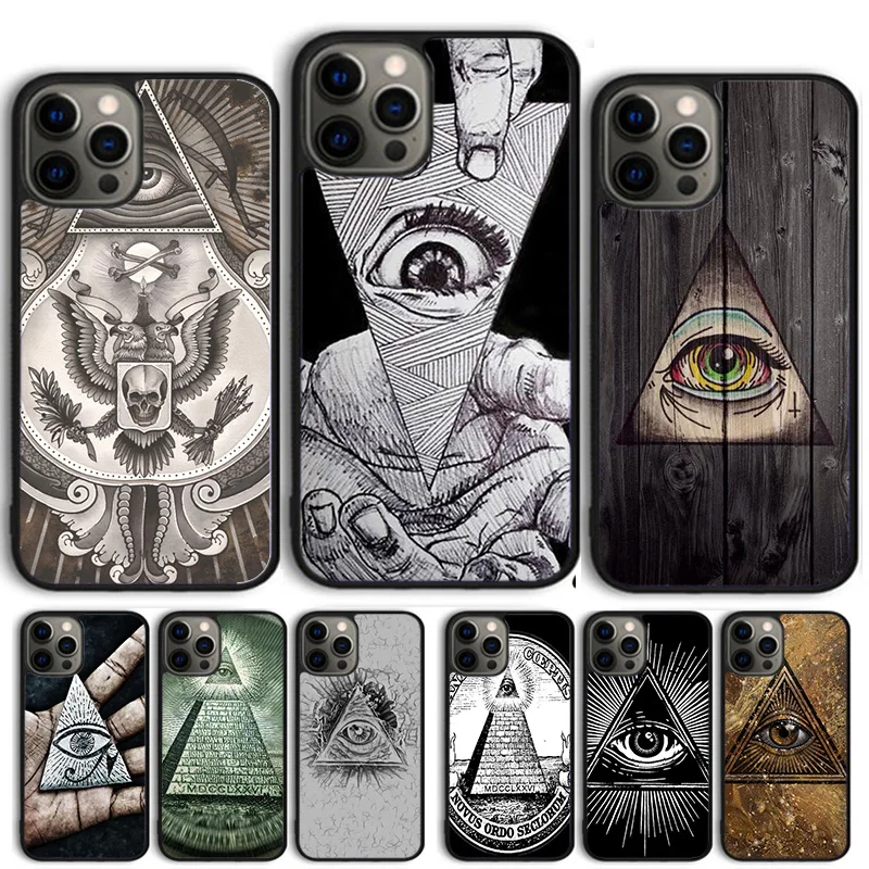 Illuminati Eye Occult Pyramid Phone Case for iPhone 16 15 SE2020 6 7 8 Plus for Apple 13 11 12 14 Mini Pro Max Cover fundas