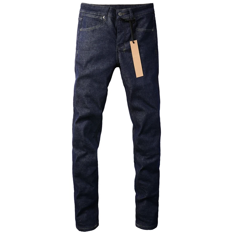 Classic Dark Blue KSUBI Cross Jeans Autumn Winter Casual Simple Solid Color Stretch Straight Pants Men's Fashion New Ksubi Jeans