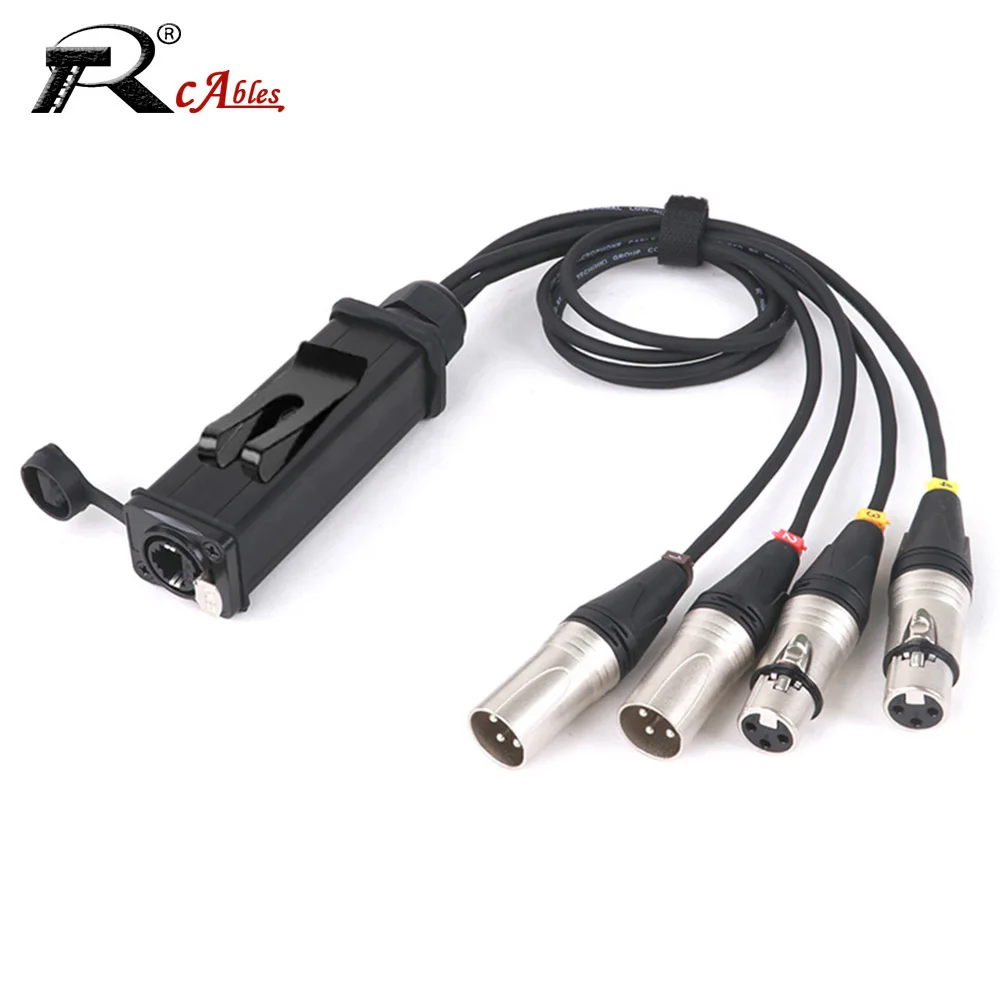 

4 Channel 3Pin XLR 2 Male+2 Female Multi Network Receiver to STP RJ45 Cat6 Female Socket Ethernet Extender for Amplifier Speaker