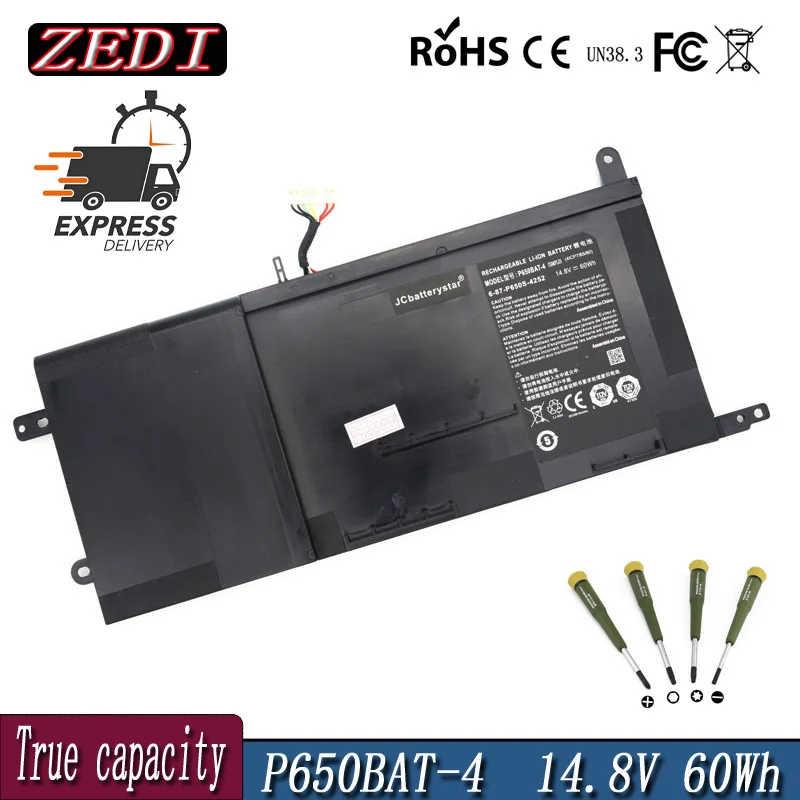 

ZEDI New P650BAT-4 Laptop Battery For Clevo P650 P651 P655 P671 RA P670-RG SAGER NP8650 NP8651 NP8652 6-87-P650S-4U311 60Wh