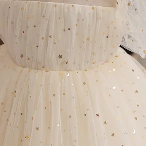 Kinderprinzessin -Partykleid, Baby -Champagner, Erstgeburtstag, Kinder Sommer, Ärmelhülle, Tutu Siejoula Kleid, Gala 6 Hauptverkaufskleider Gala -Kind - №1