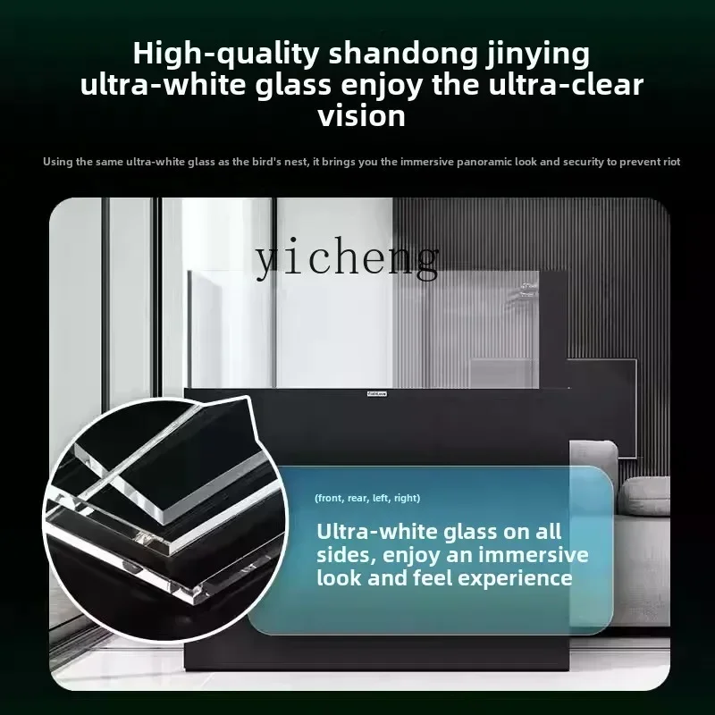 

Y1 household fish tank, living room bottom filter, stream tank ecological landscaping, ultra-white glass bottom filter aquarium
