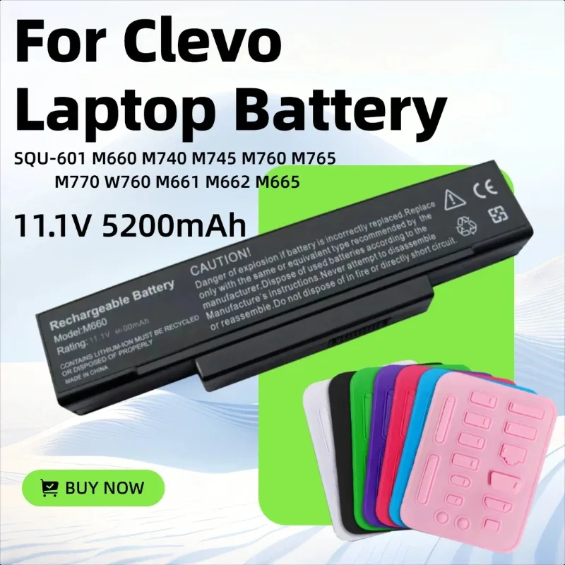 

M660BAT-6 11.1V 5200mAh for Clevo SQU-601 M660 M740 M745 M760 M765 M770 W760 M661 M662 M665 Laptop Battery