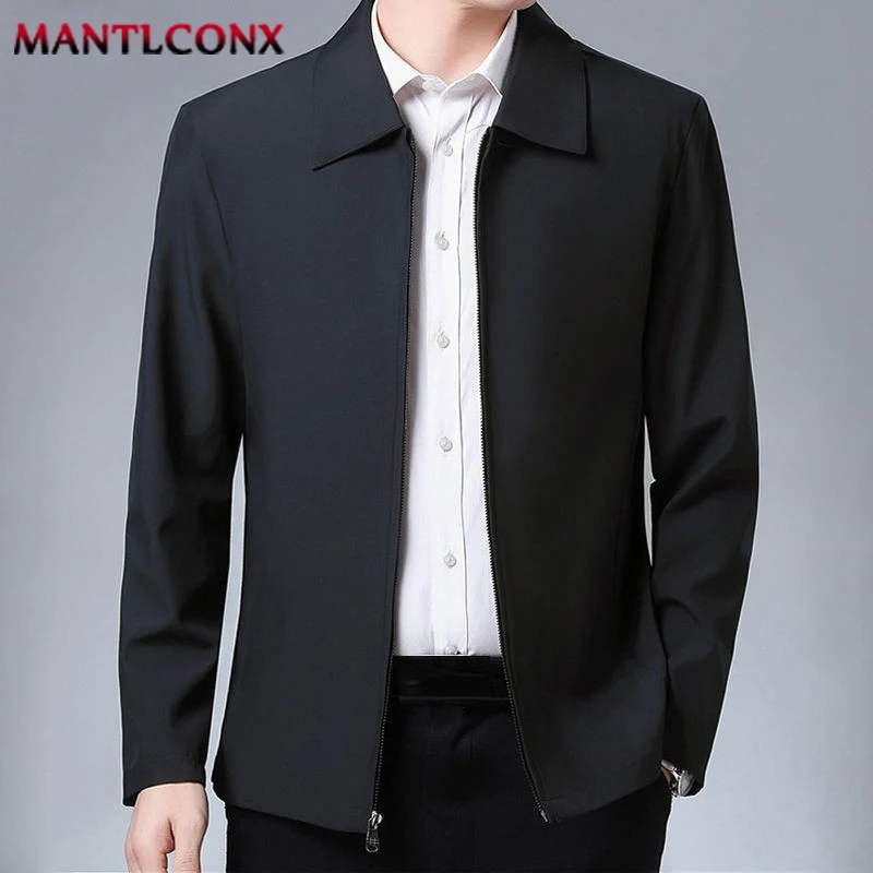 2023 New Warm Men\'s Winter Jacket Fleece Lined Business Jacket Men Solid Color Blazer Coat Men Warm Fleece Parka Coat Man Autumn