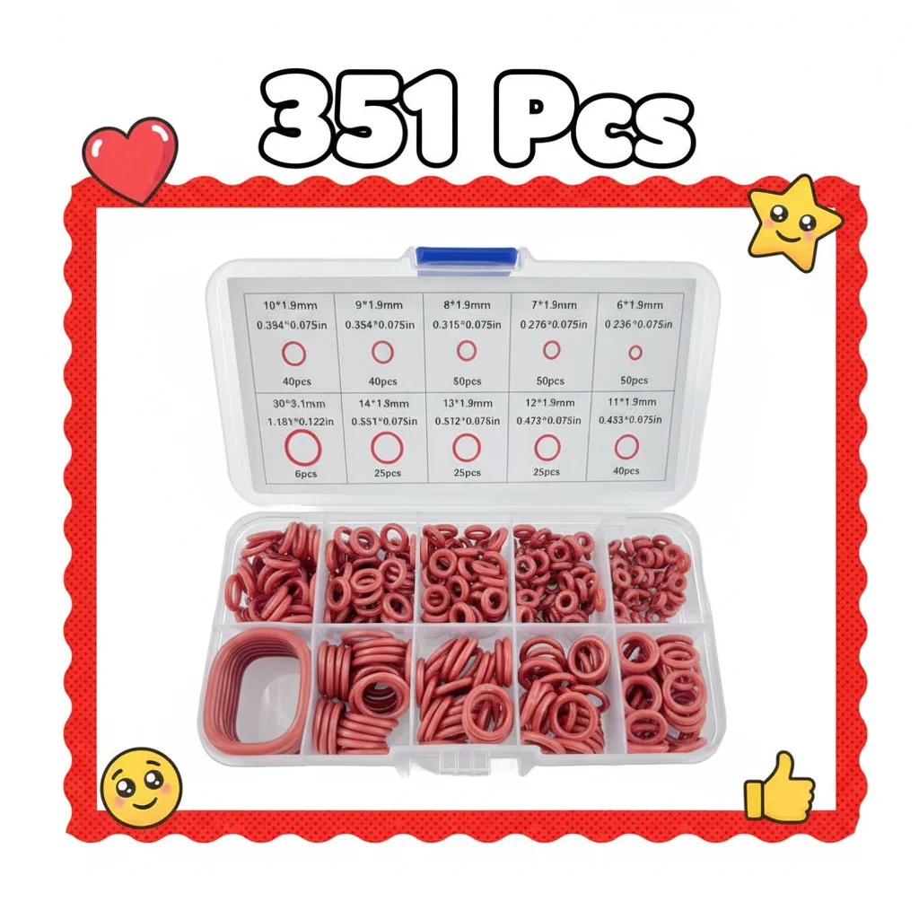 

Набор силиконовых уплотнительных колец (O-Ring), термостойкий и маслостойкий комплект O-Ring, подходит для ремонта автомобилей, герметизации водопроводных труб