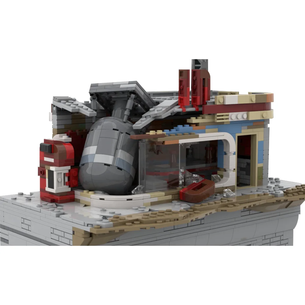 MOC ทหาร Vault-Teck Vault ประตู MINI City Gate เกม fallouted อาวุธ Defense ฐาน House Building Blocks อิฐ DIY ของเล่นของขวัญ