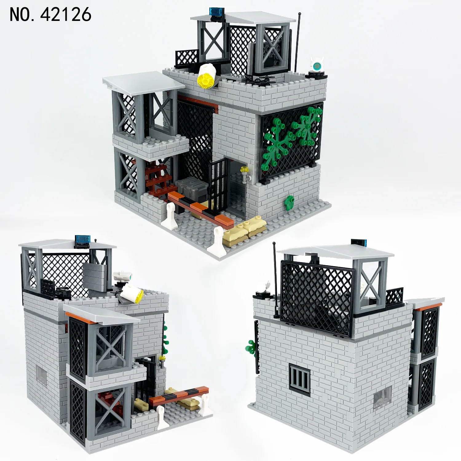 Polizei schlafsaal Wachturm Basis Militär gebäude Modell Montage Bausteine Ziegel Spielzeug Für Kinder Jungen