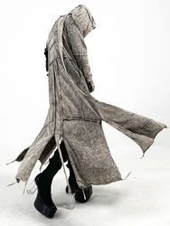 Avant-Garde Style Clothes Wasteland Cotton tie-dye Old Trench coats, hoodies, Long capes, men's And women's Coats